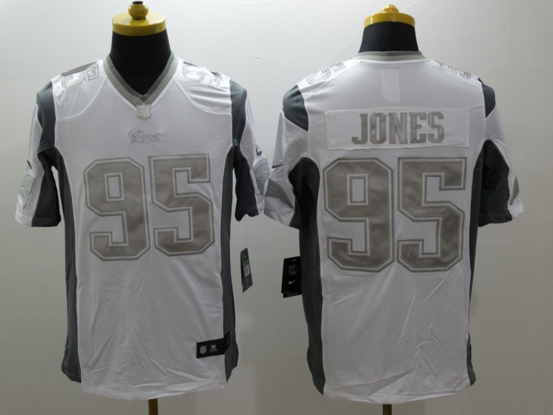 Men's New England Patriots Chandler Jones #95 White Jersey